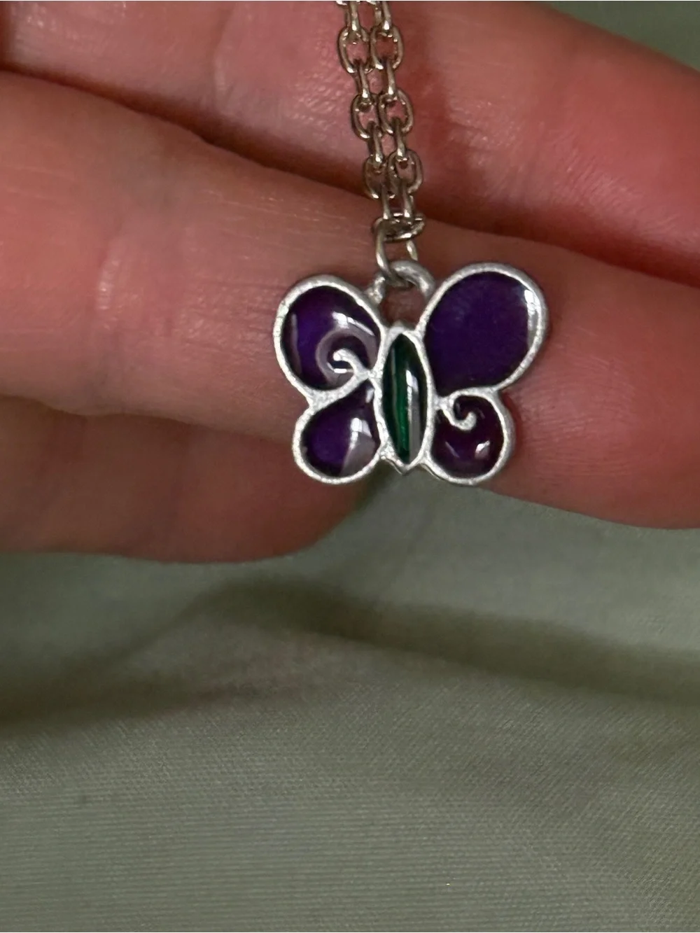 Purple Butterfly Pendant Necklace - Women Jewelry